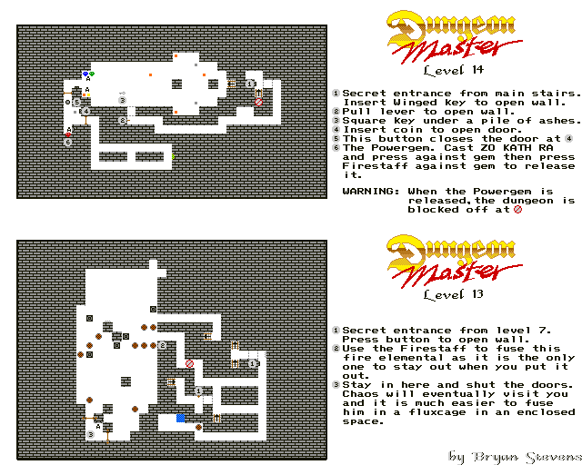 Dungeon Master - Map 13 & 14